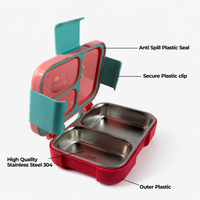Stainless Steel Bento Lunch Box – 2 Compartment Organizer – 750ml