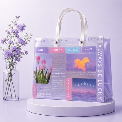 Romantic Story PVC Tote Gift Bag with Frosted Finish