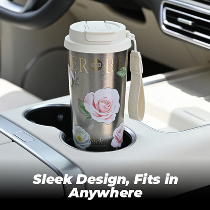 Pure Titanium Insulated Vacuum Tumbler with Floral Prints - 520ml