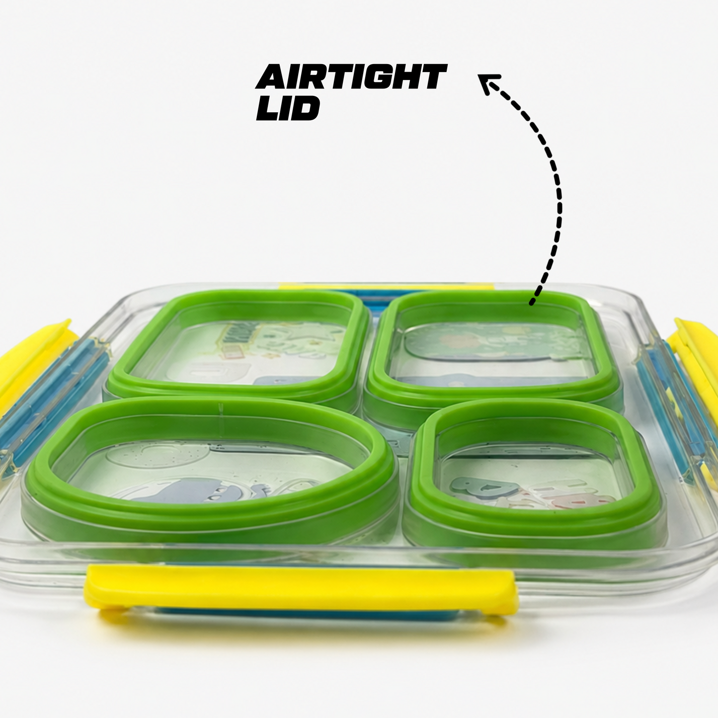 Stainless Steel Bento Lunch Box with 3 compartments for Kids – 1050ml