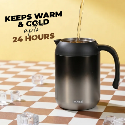 Premium Insulated Flask with Handle & Leak-proof Lid - 1200ml