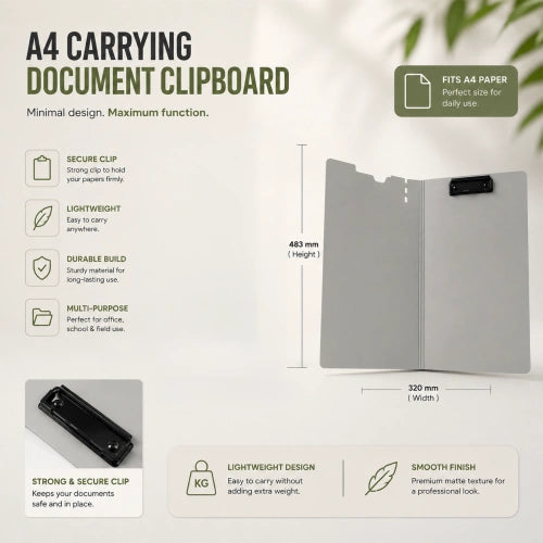 Premium Acrylic Clipboard with Hanging Loop – A4 Board