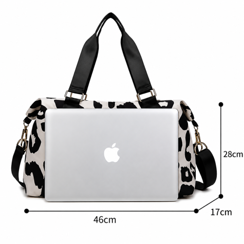 Animal Print Travel Duffel Bag with Trolley Sleeve