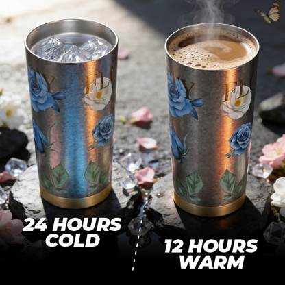 Pure Titanium Insulated Vacuum Tumbler with Floral Prints - 520ml