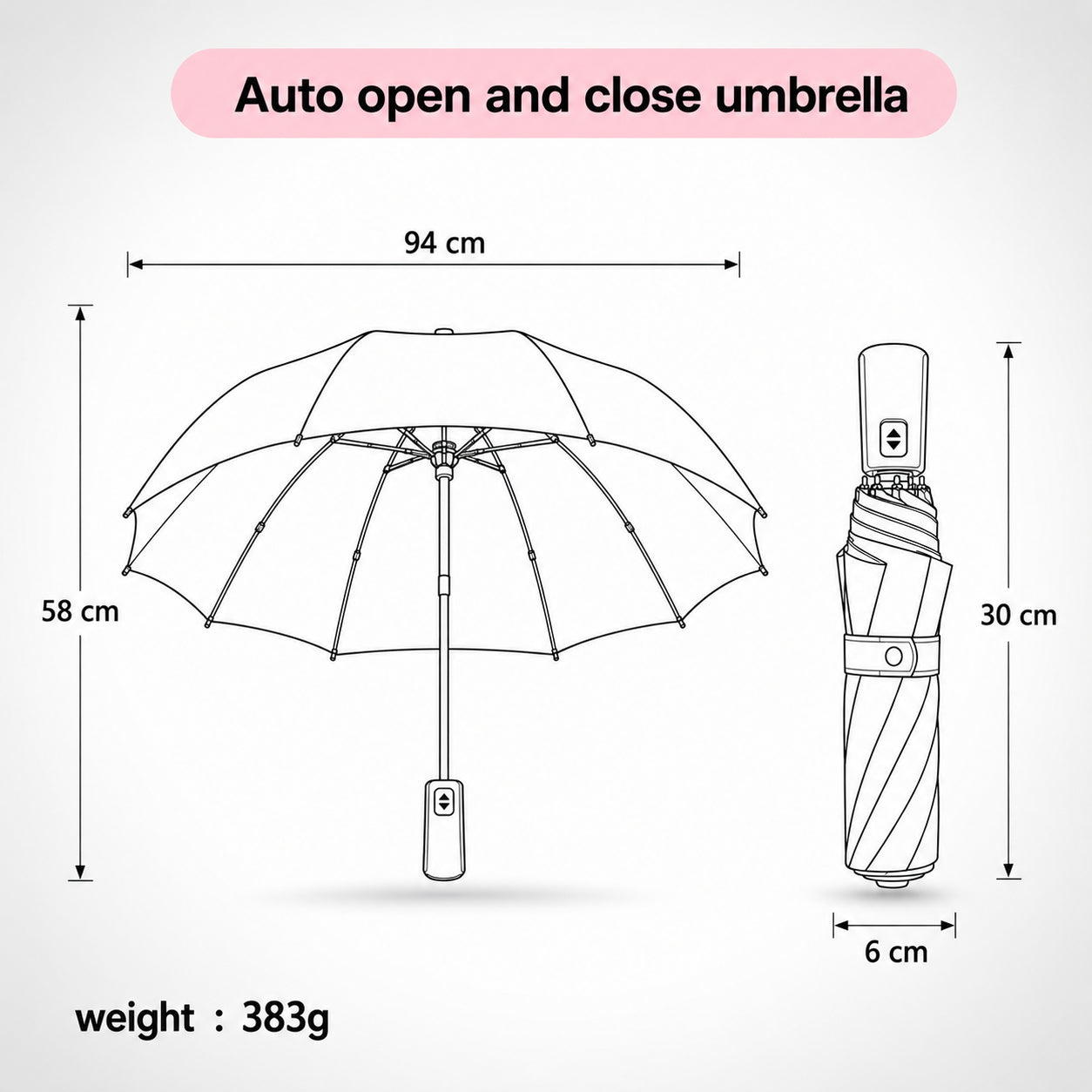 UV Protection Tested Floral Folding Umbrella with One-Touch Open