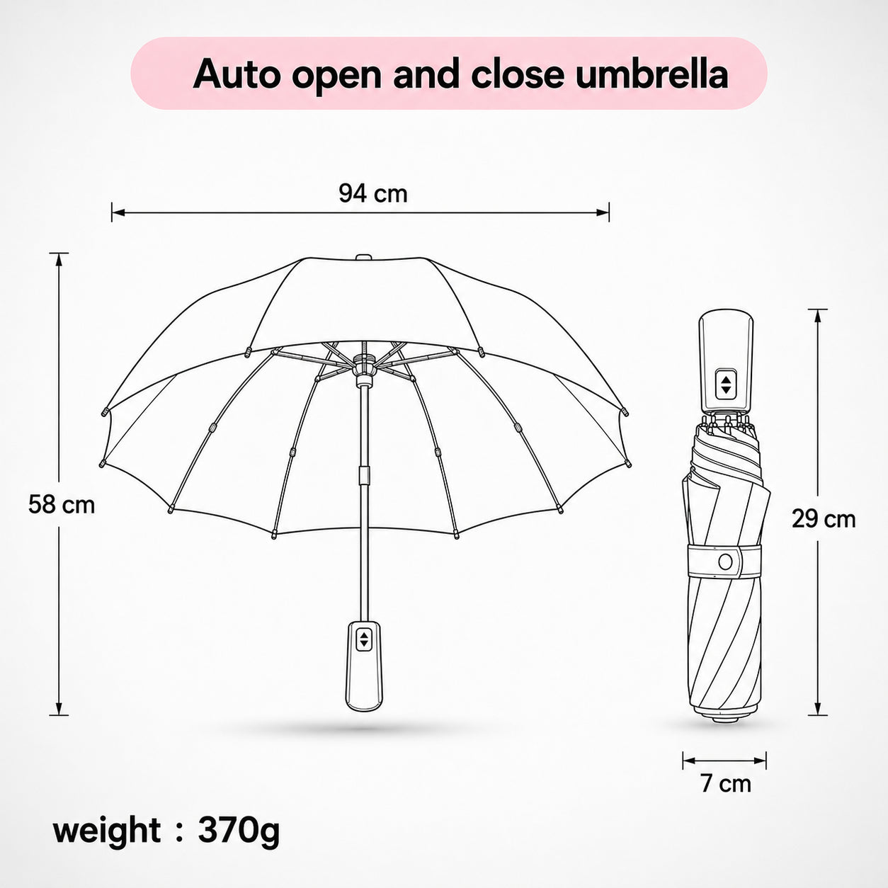 Rose Print UV Protection Folding Umbrella with Lotus Grip