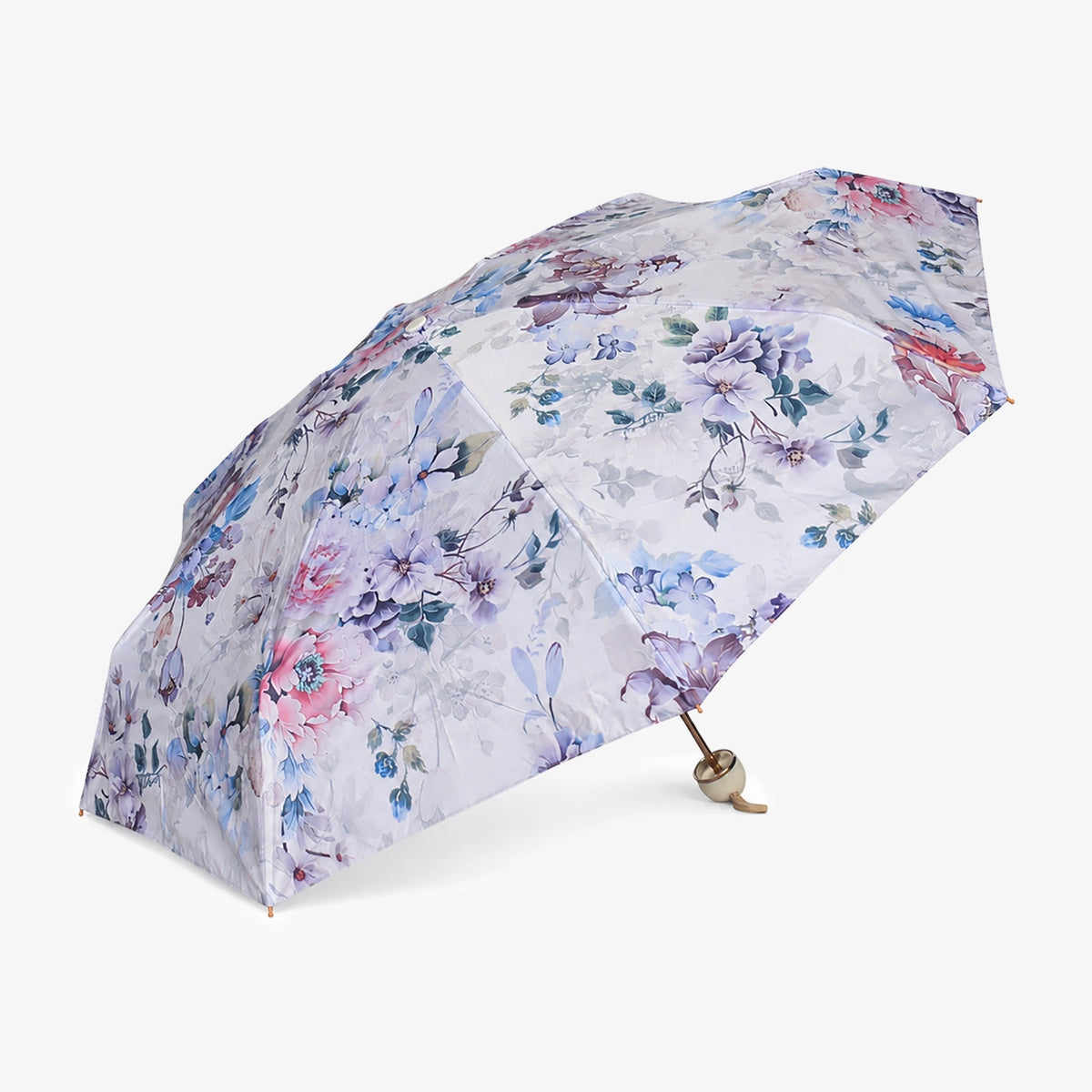 Aesthetics Floral Print UV Protection Umbrella with 10K Golden Rod Frame (56.69 inches)