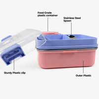 Stainless Steel Lunch Box with 3 compartments for Kids – 1190ml