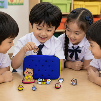 Kids Bear Theme Pencil Box with Removable Decorative Charms