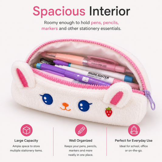 Premium Plush Pencil Pouch for Kids with Spacious Storage
