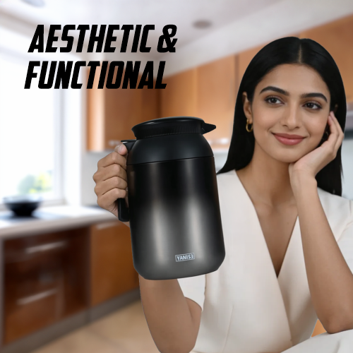 Premium Insulated Flask with Handle & Leak-proof Lid - 1200ml