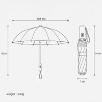 Premium UV Protection Umbrella with 12K Fiber Ribs & Wooden Handle