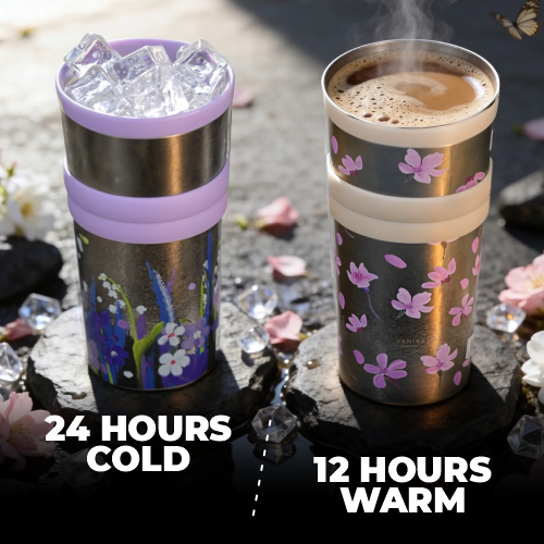 Pure Titanium Vacuum Tumbler water bottle with Straw & Charm – 550ml