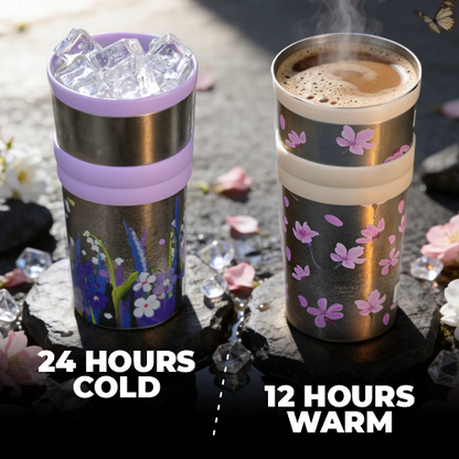 Pure Titanium Vacuum Tumbler water bottle with Straw & Charm – 550ml