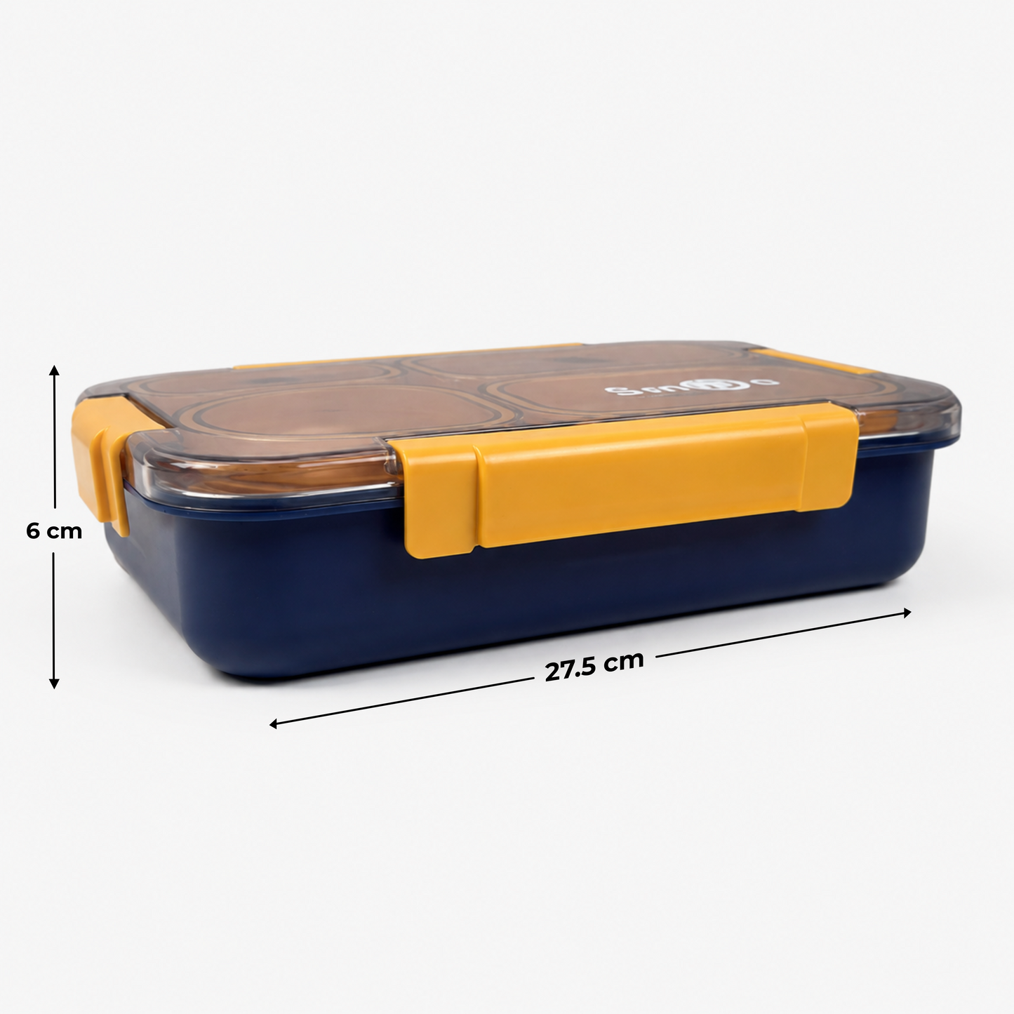 Stainless Steel Bento Lunch Box – 4 Compartment Meal Box – 900ml+bowl 150ml