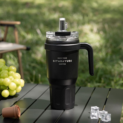 SITARAYURI Premium Insulated Steel Tumbler with Handle 1100ml