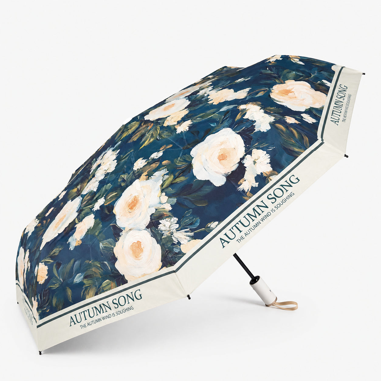 Elegant Floral UV Protection Tested Folding Umbrella with Auto Open Design