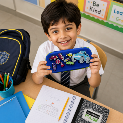 Premium DIY Racing Car Pencil Box with Removable Toy Accessories