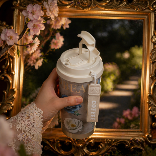 Pure Titanium Insulated Vacuum Tumbler with Floral Prints - 520ml