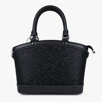 Premium Leather Handbag with Hangzhou Silk for Women