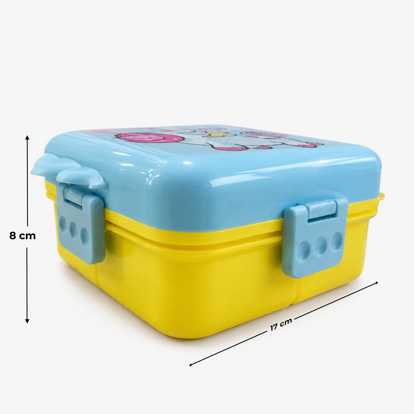 Unicorn Bento Lunch Box with 3 Compartments for Kids - 1590ml