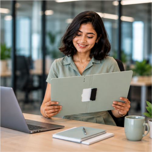 Slim A4 Carrying Document Folder with Secure Clip
