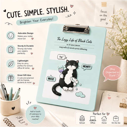 Premium Acrylic Clipboard with Hanging Loop – A4 Writing Board
