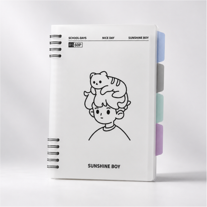 Retro Art Series Plant Spiral Study Planner Notebook.