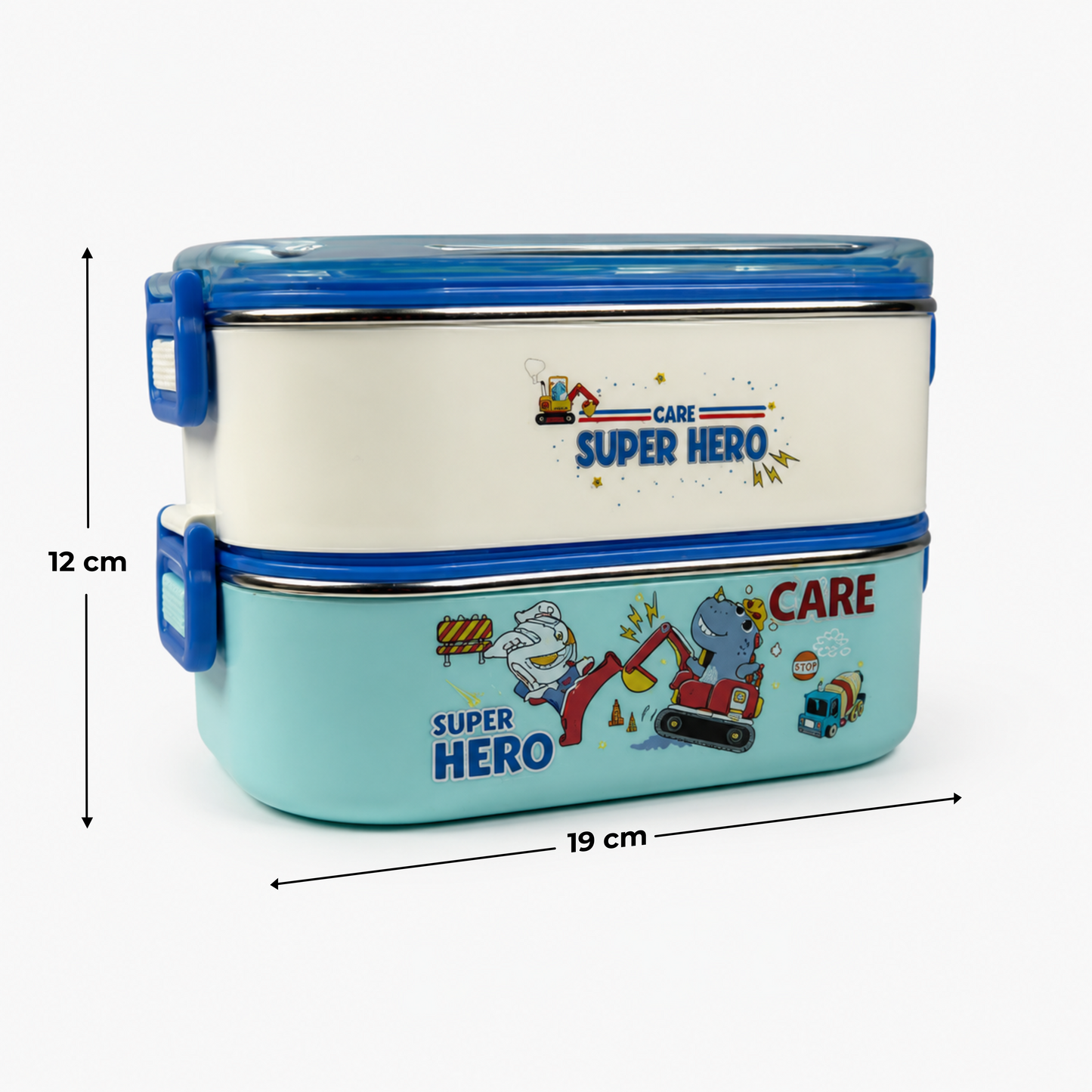 Double Decker Bento Lunch Box with 3 compartments for Kids – 710ml