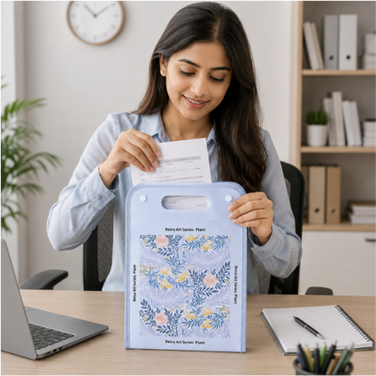 Retro Art Expanding File Folder with 13 Storage Layers