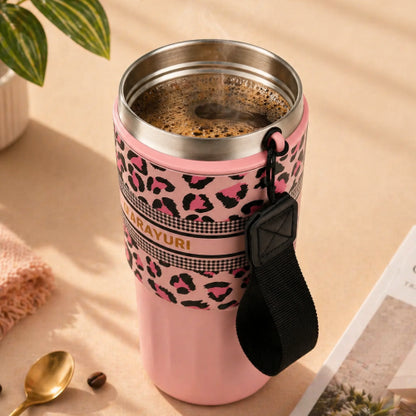 Tough Panther Print Luxe Insulated Steel Travel Tumbler – 600ml