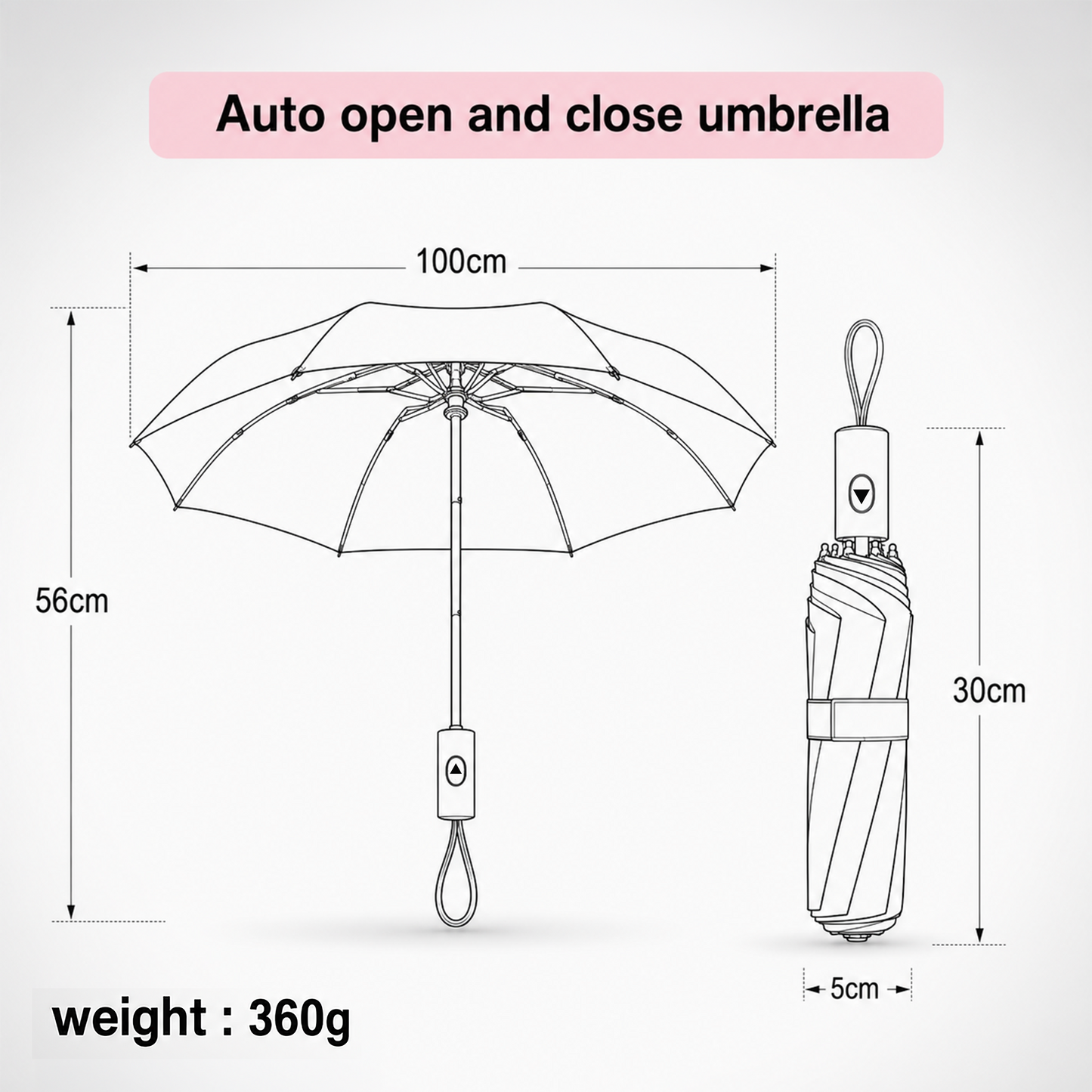Magic Colour Changing Floral Triple-folding Umbrella with UV Protection