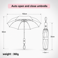 Magic Colour Changing Floral Triple-folding Umbrella with UV Protection