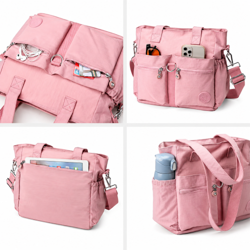 Women’s  Tote Handbag with Adjustable Sling & Multi Pockets