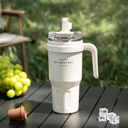 SITARAYURI Premium Insulated Steel Tumbler with Handle 1100ml