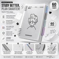 Retro Art Series Plant Spiral Study Planner Notebook