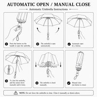 Magic Colour Changing Floral Triple-folding Umbrella with UV Protection