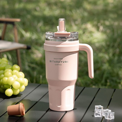 SITARAYURI Premium Insulated Steel Tumbler with Handle 1100ml
