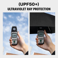 Luxury Windproof Folding Umbrella with Wooden Handle & UV Shield