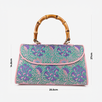 Hangzhou Silk Handbag with Wooden Handle