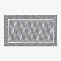 Premium Ferret Fleece Doormat with Modern Geometric Pattern