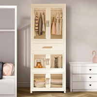 HOMX Foldable Wardrobe Closet – Storage Armoire with Wheels & Drawer