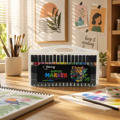 Yalong Acrylic Paint Markers Set for Canvas, Glass & Rock Art