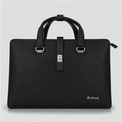 Premium PU Leather Business Briefcase for 14-Inch Devices