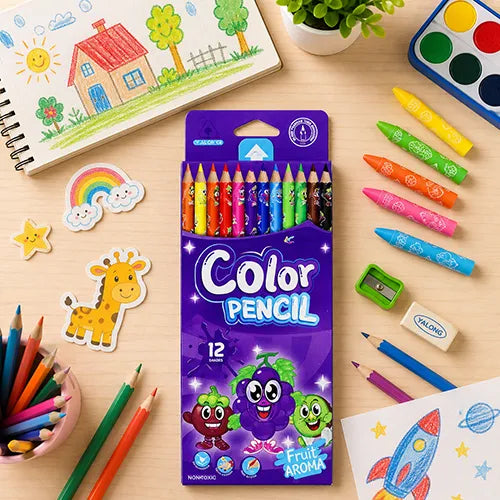 Yalong Fruit Aroma Colour Pencil Set for Kids – 12 Shades