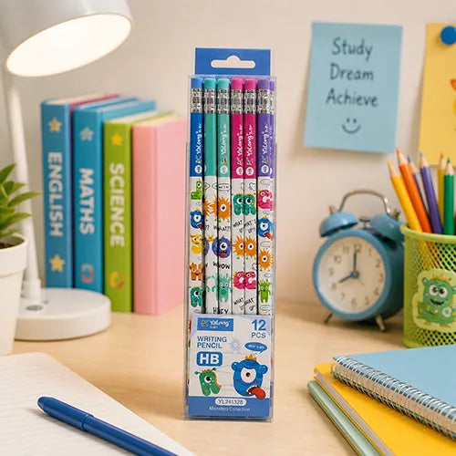 Yalong Cute Cartoon HB Writing Pencil Set  – Set of 12