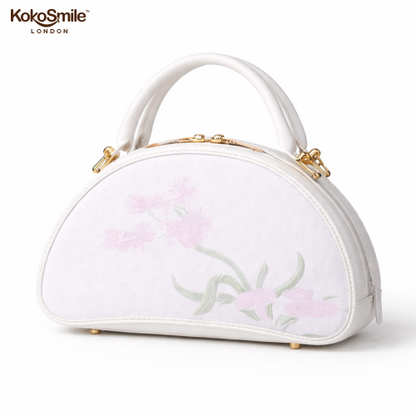 Premium Hangzhou Silk Leather Dome Handbag for Women