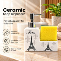 Ceramic Global Soap Dispenser with Sponge Holder