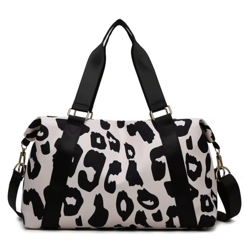 Animal Print Travel Duffel Bag with Trolley Sleeve
