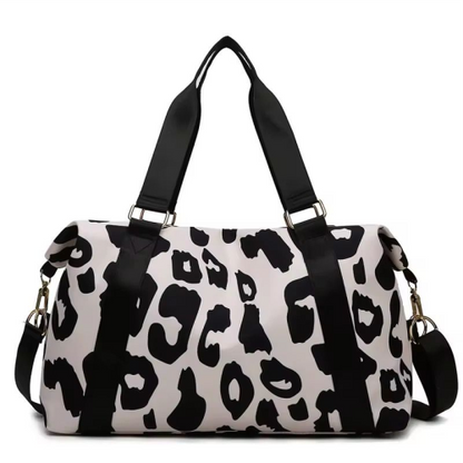 Animal Print Travel Duffel Bag with Trolley Sleeve